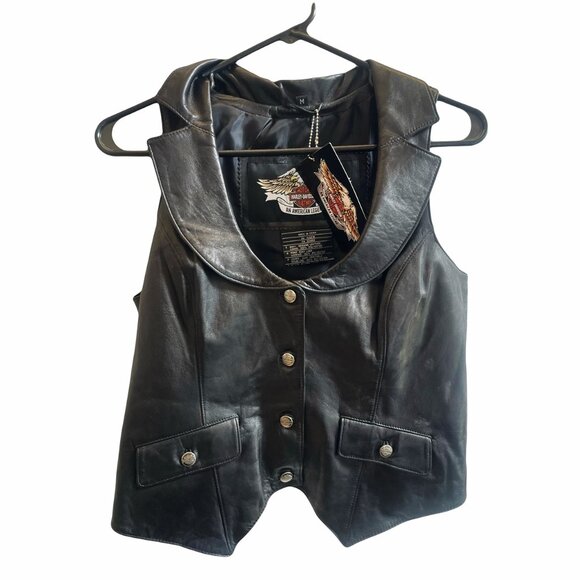 Harley-Davidson Tops - NWT*HARLEY DAVIDSON BUTTER SOFT BLACK VEST/TOP EMBELLISHED BACK! M